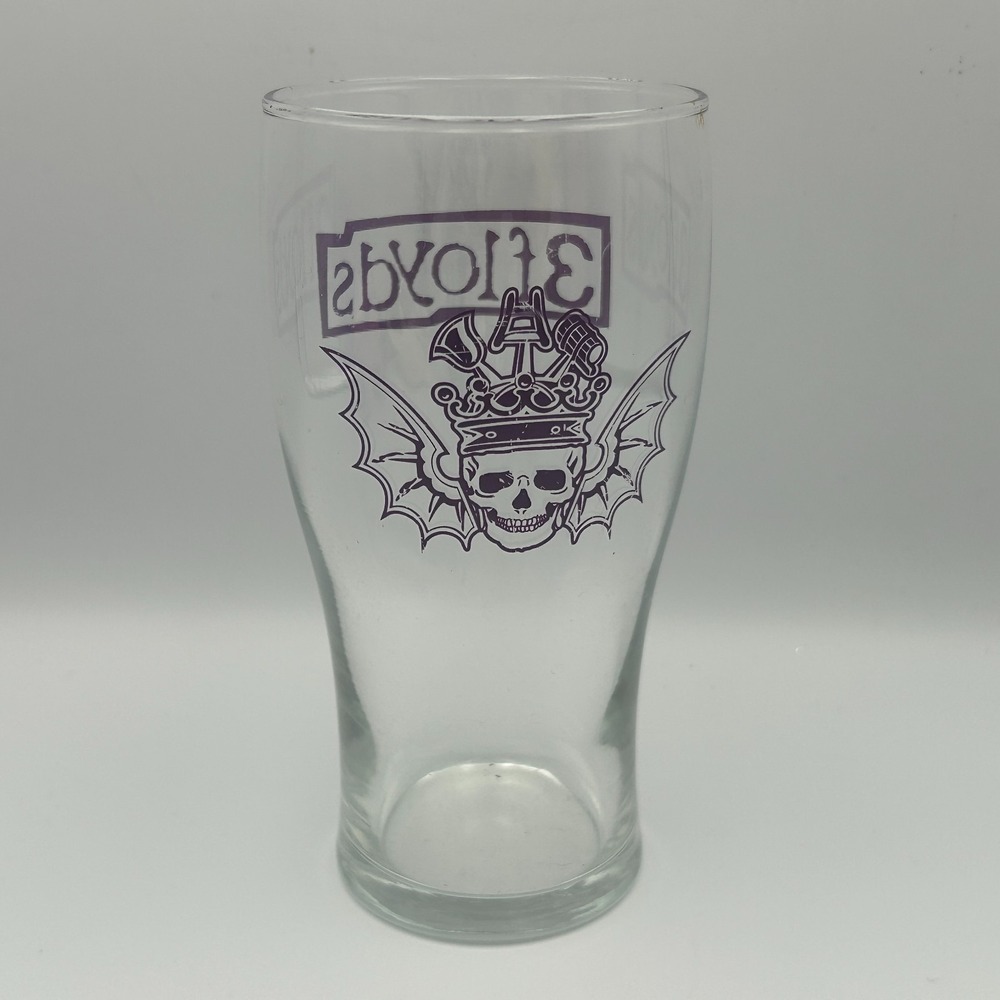 3 Floyds Brewery Bar Pint Beer 16 oz Glass Winged Skull Purple Munster Indiana
